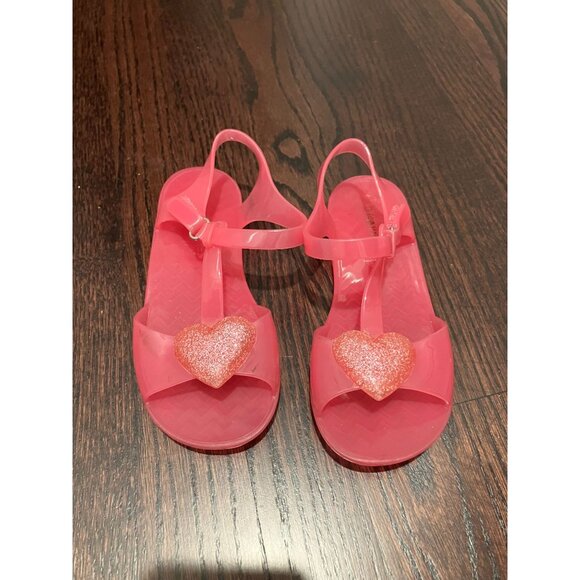 Old Navy Toddler Girls Heart Flat Sandals, Pink, Size 11 Toddler - Picture 1 of 5